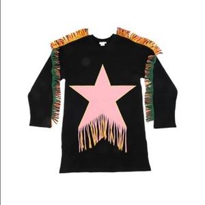 STELLA MCCARTNEY KIDS ORGANIC COTTON SWEATSHIRT W/ FRINGES